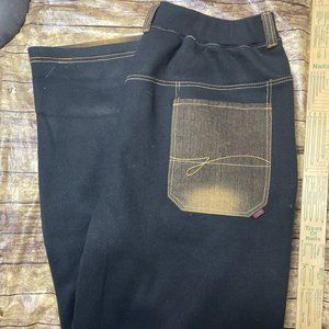 Godbody Men's Baggy Black & Brown Wooden Denim Jeans Size 4XL - Pre-Owned